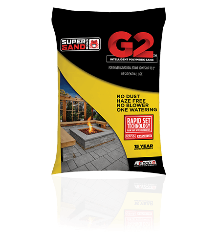 Gator Supersand G2 polymeric sand is made using a state of the art manufacturing process that calibrates our sand while mixing it with polymers. This blend helps neutralize haze and dust, while making it very simple to install.